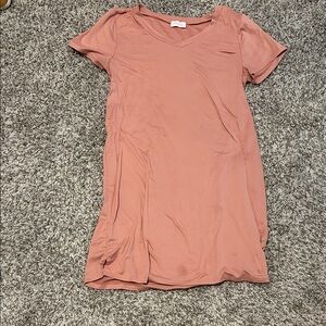 Pink Lily Rust Rose V-Neck T-Shirt Dress